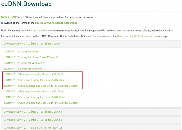 install cudnn ubuntu 18.04 cuda 9.1