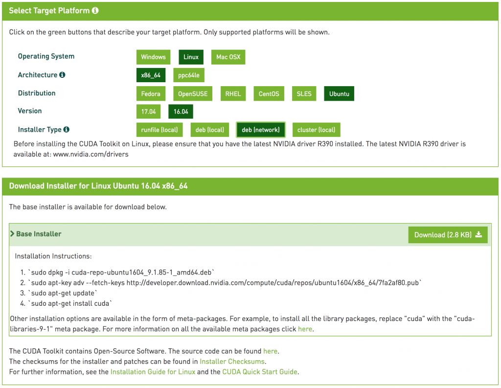 install cuda on ubuntu 16.04
